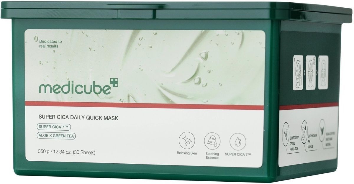 Купити Набір заспокійливих масок з центелою, алое та зеленим чаєм Medicube Super Cica Daily Quick Mask, 30pcs Medicube