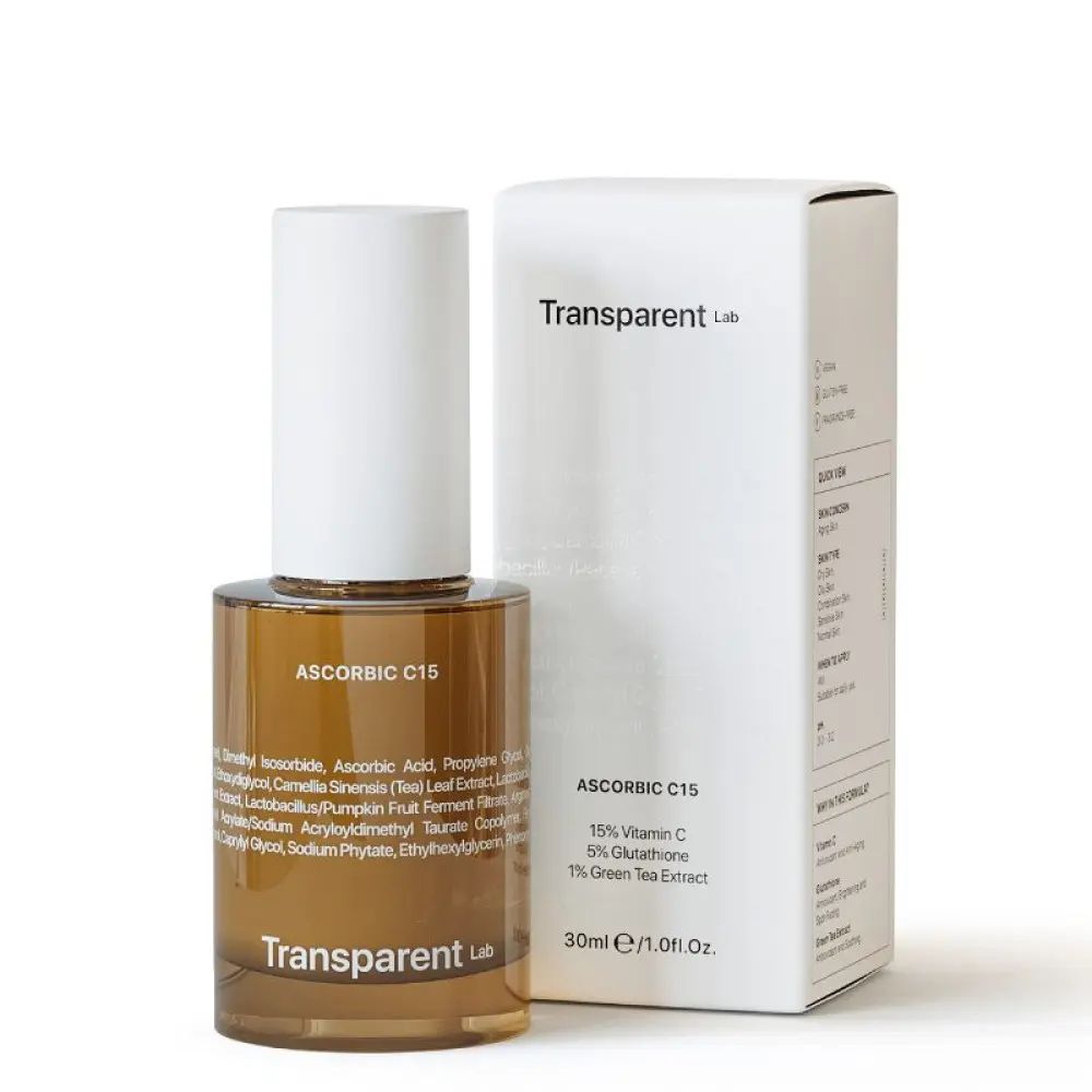 Купити Антивікова освітлююча сироватка ASCORBIC C15, 30ml TRANSPARENT LAB
