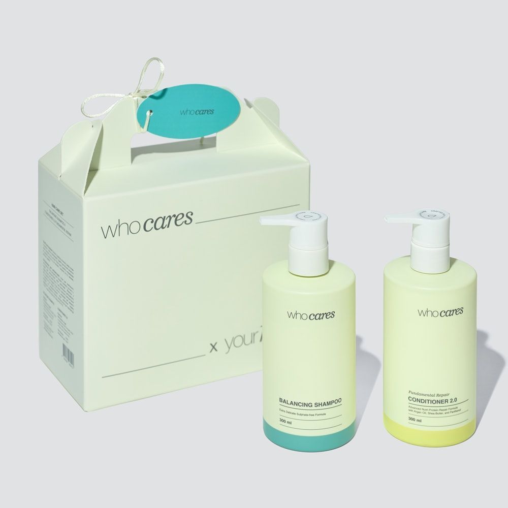 Купити Набір для догляду за волоссям WhoCares Hair Care Set Balancing Shampoo x Conditioner 2.0, 2 шт х 300 мл WhoCares