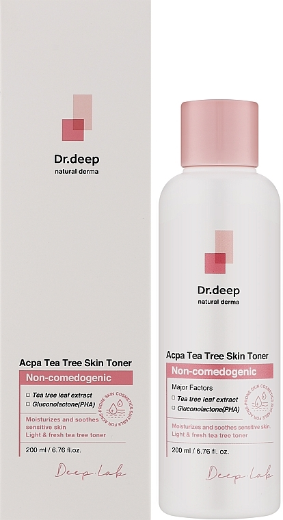 Терапевтичний протизапальний тонер з чайним деревом та терпінеолом Dr.deep Acpa Tea Tree Skin Toner, 200ml MC - 010622 фото