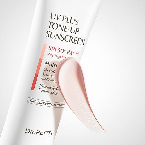 Купити Сонцезахисний крем для обличчя з ефектом освітлення DR.PEPTI UV Plus Tone-Up Sunscreen SPF50+ PA++++, 50 мл DR.PEPTI
