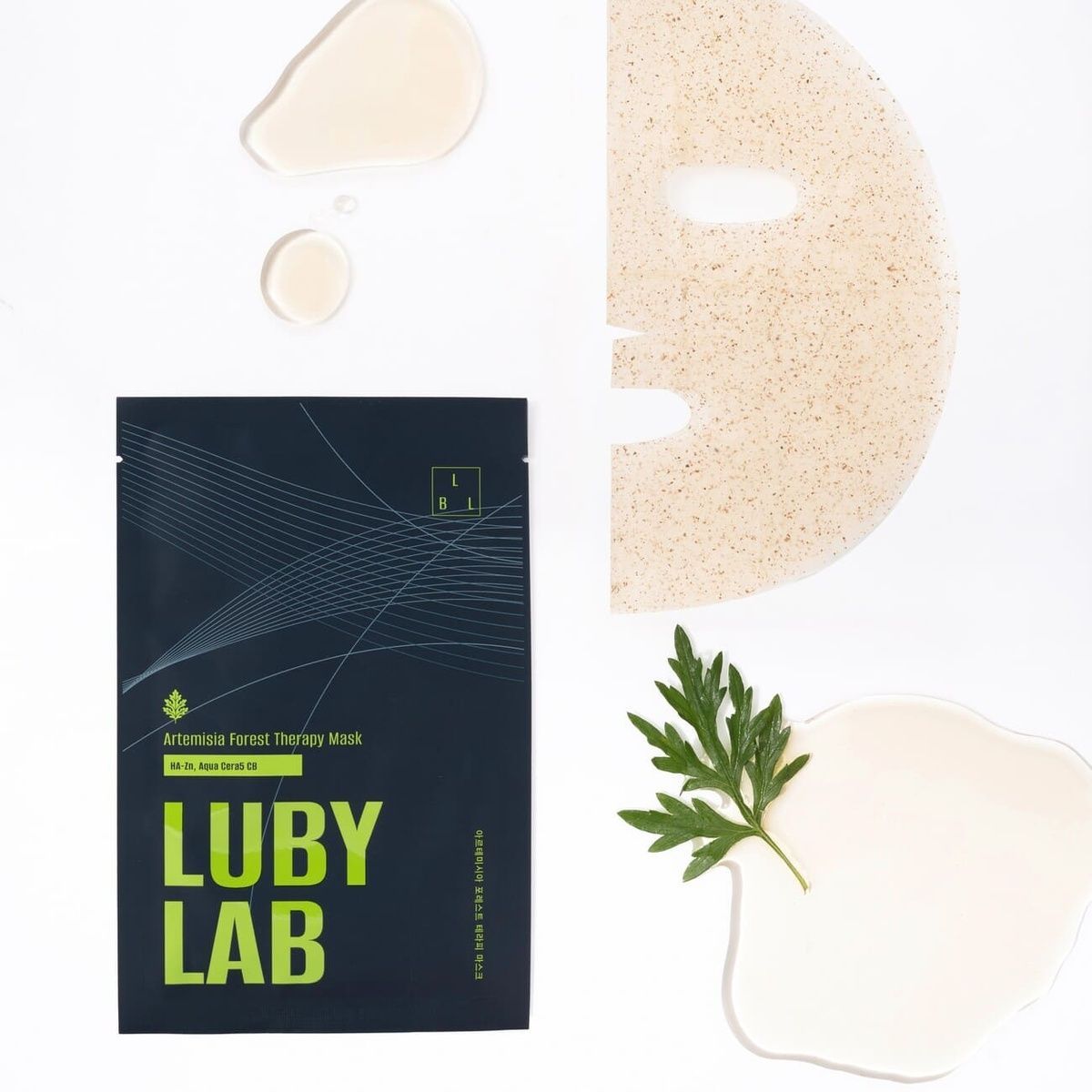 Купити Тканинна маска для заспокоєння шкіри з полином LUBYLAB Artemisia Forest Therapy Mask, 27 мл x 5 шт LUBYLAB