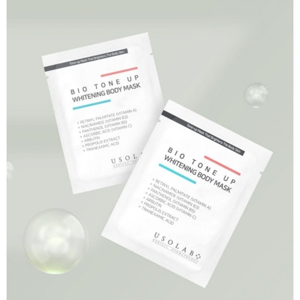 Купити Освітлювальна маска для тіла USOLAB Bio Tone Up Whitening Body Mask, 5 шт х 20 мл USOLAB