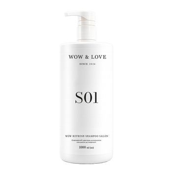 Освіжаючий шампунь для волосся схильного до жирності WOW&LOVE S01 WOW REFRESH SHAMPOO SALON, 1000ml MC - 021724 фото