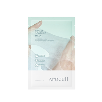 Заспокійлива маска з пантенолом та гіалуроновою кислотою Arocell 10 Hyal B5 Soothing Masks 1pc * 30ml MC - 021197 фото
