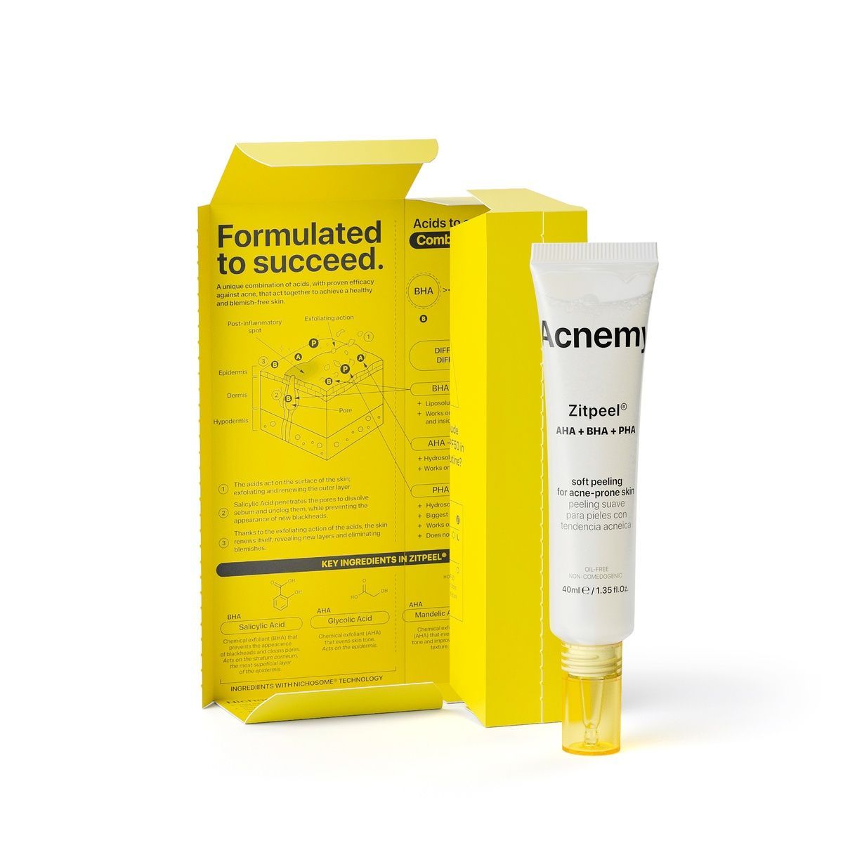 Купити Ніжний пілінг для шкіри схильної до акне Acnemy ZITPEEL, 40ml Acnemy