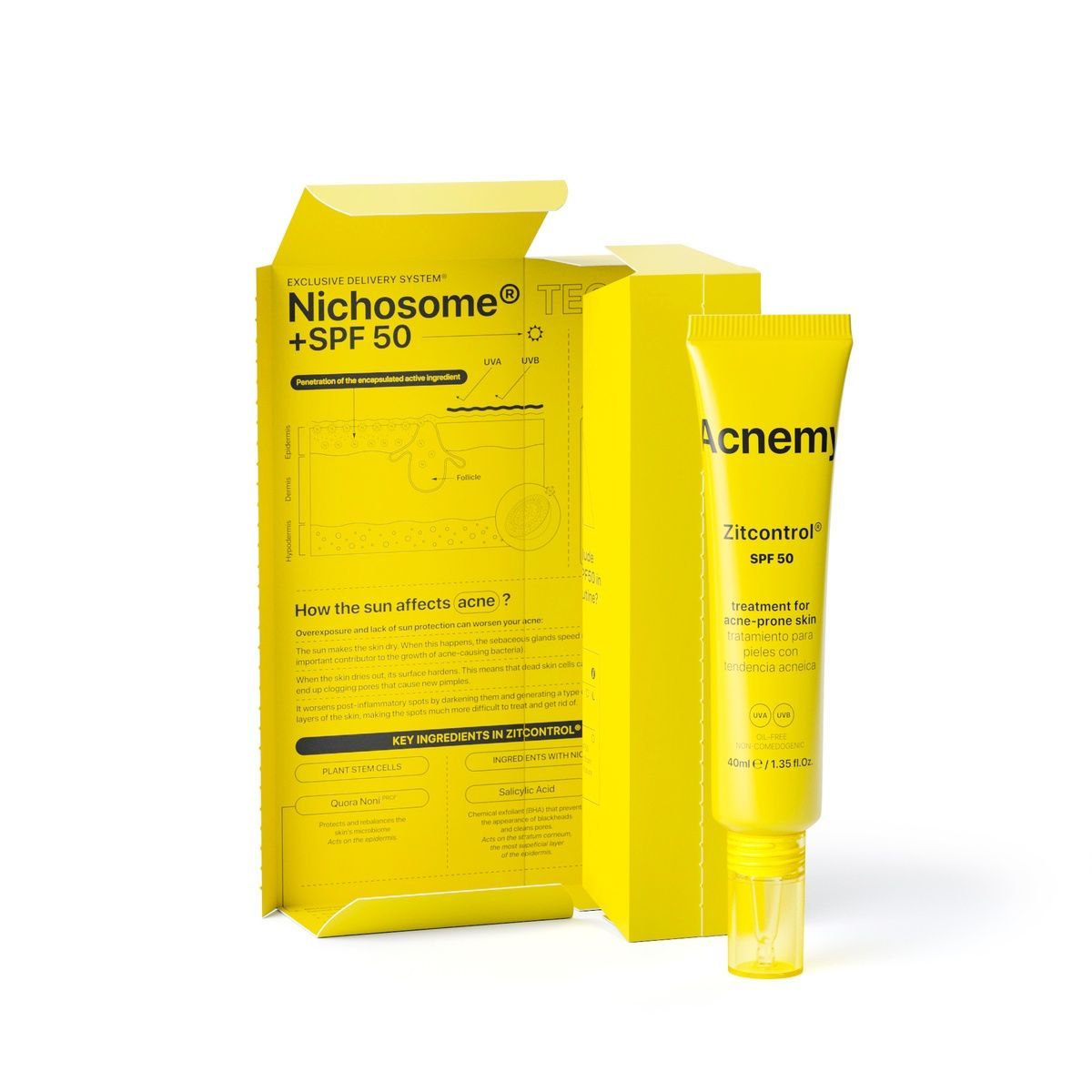 Сонцезахисний крем Acnemy ZITCONTROL SPF50, 40ml MC - 011002 фото